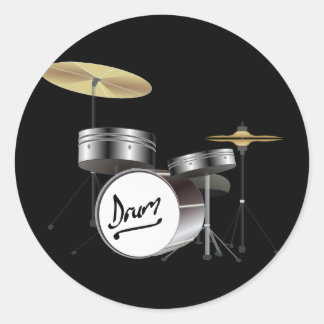 Drum Kit Classic Round Sticker