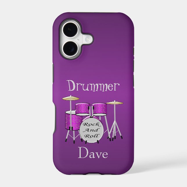Drum Kit Design Personalised Iphone Case (Back)