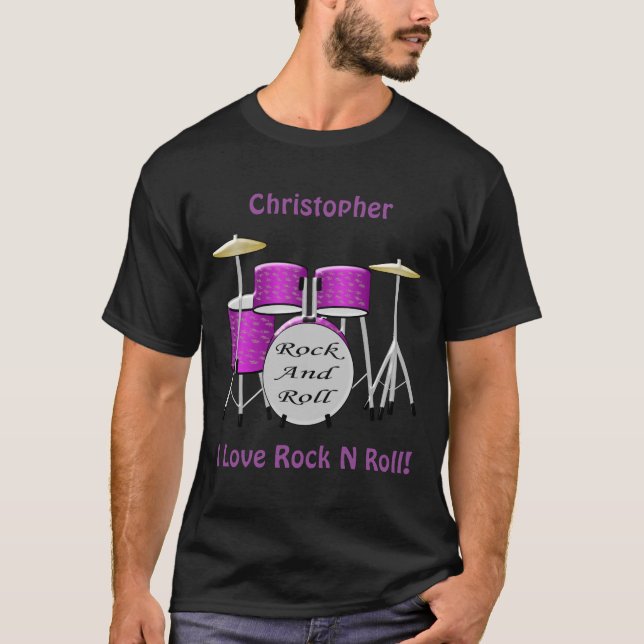 Drum Kit Design Personalised T-Shirt (Front)