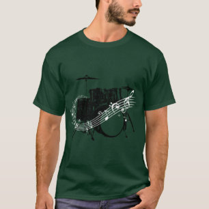 Drum Kit Drummer Band Musical Instrument retro T-Shirt