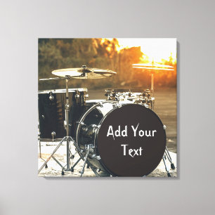Drum Kit Drummer Rock  Personalize Customize Canvas Print