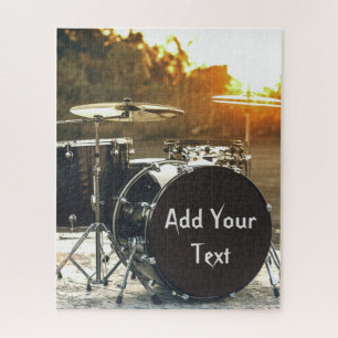 Drum Kit Drummer Rock Personalize Customize Jigsaw Puzzle