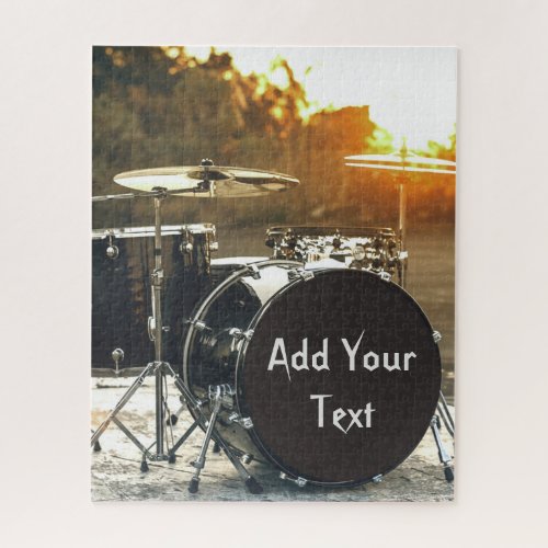 Drum Kit Drummer Rock  Personalize Customize Jigsaw Puzzle