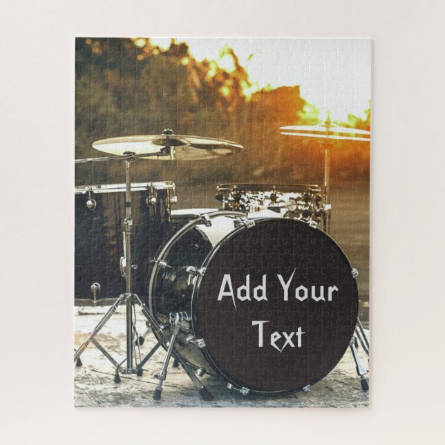 Drum Kit Drummer Rock  Personalize Customize Jigsaw Puzzle (Vertical)