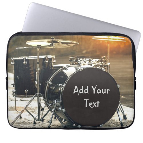 Drum Kit Drummer Rock  Personalize Customize Laptop Sleeve