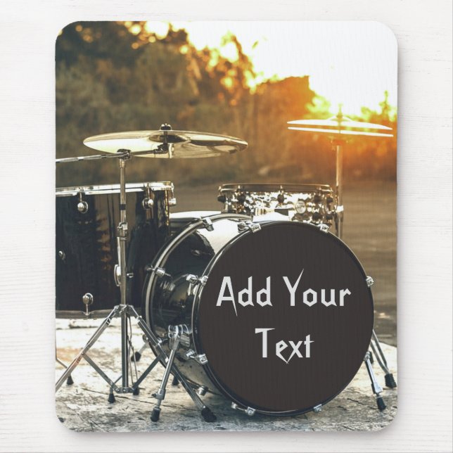 Drum Kit Drummer Rock  Personalize Customize Mouse Pad (Front)