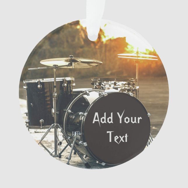 Drum Kit Drummer Rock  Personalize Customize Ornament (Front)