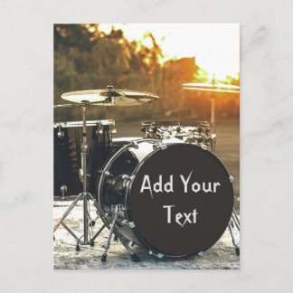 Drum Kit Drummer Rock Personalize Customize Postcard