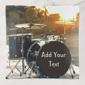 Drum Kit Drummer Rock  Personalize Customize Trinket Tray