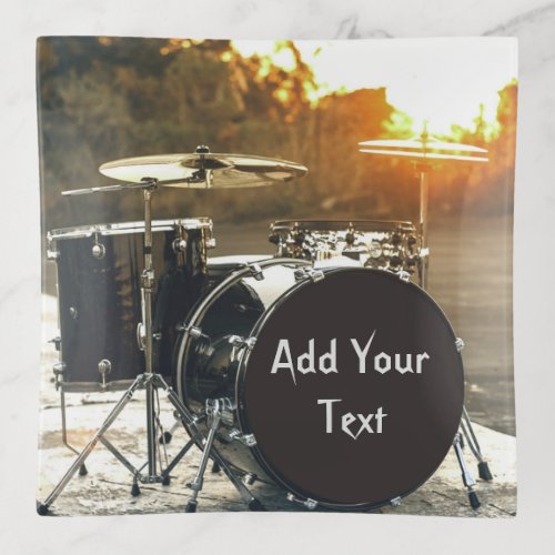 Drum Kit Drummer Rock  Personalize Customize Trinket Tray