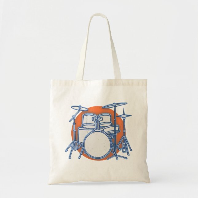 Drum Kit Offset Tote Bag (Front)