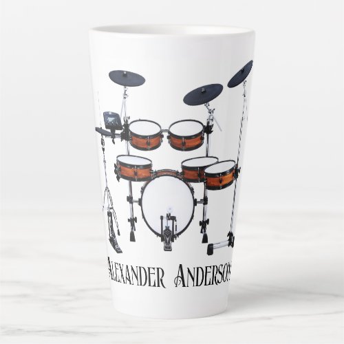 Drum Kit Personalize Latte Mug