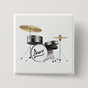 Drum Kit Pinback Button