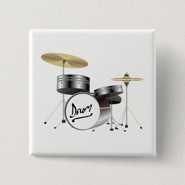 Drum Kit Pinback Button (Front)