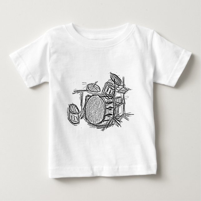 Drum kit rock band grunge baby T-Shirt (Front)