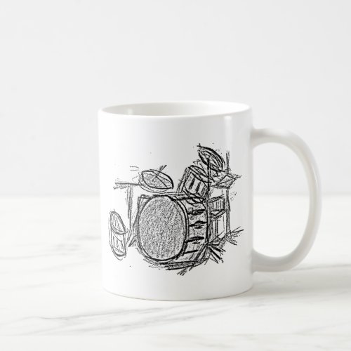 Drum kit rock band grunge coffee mug