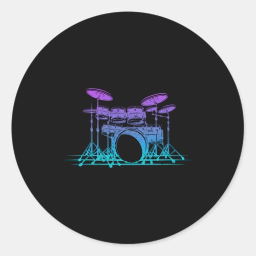 Drum Kit Set Drummer Percussion Drum Player Band M Classic Round Sticker