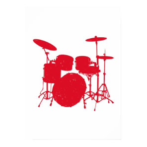 Drum Kit Silhouette Poster