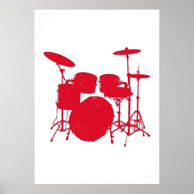 Drum Kit Silhouette Poster (Front)