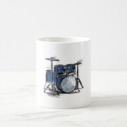 Drum Kit Sketch Music Coffee Mug
