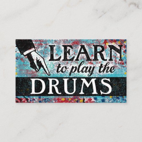 Drum Lessons Business Cards _ Blue Red
