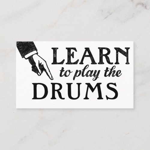 Drum Lessons Business Cards _ Cool Vintage