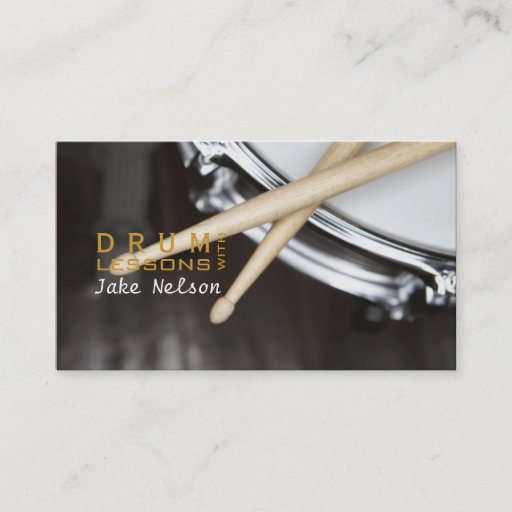 Customizable Drum Lessons, Instrument, Music Business Card