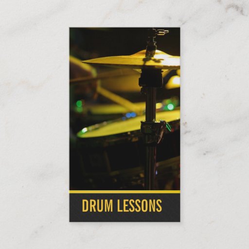 Customizable Drum Lessons, Instrument Music Instructor Business Card Templates