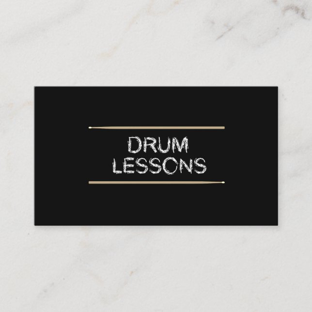 Drum Lessons Music Drum Set Instructor Teacher  Business Card (Front)