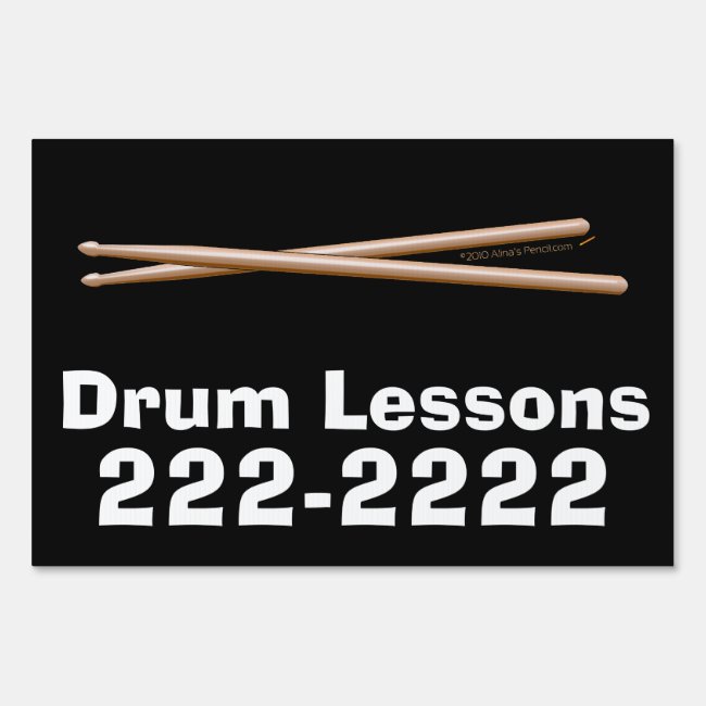 Drum Lessons Music Instructor Business Custom Sign
