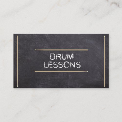 Drum Lessons Music Teacher Instructor Chalk Sticks Business Card