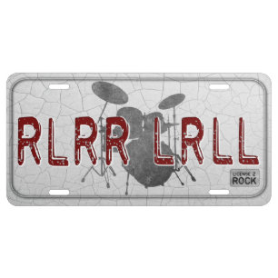 Drum License Plate Paradiddle RLRR Drummer Gift