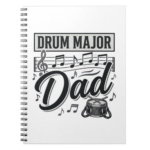 Drum Major Dad Vintage Music Shirt Design_1 Notebook