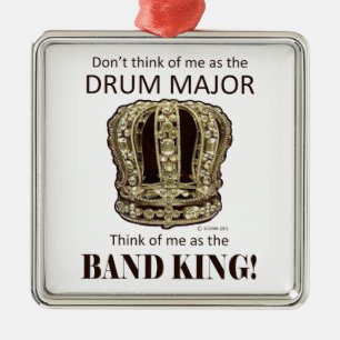 Drum Major King Metal Ornament