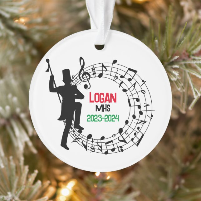 Drum Major Marching Band Christmas Ornament (Tree)
