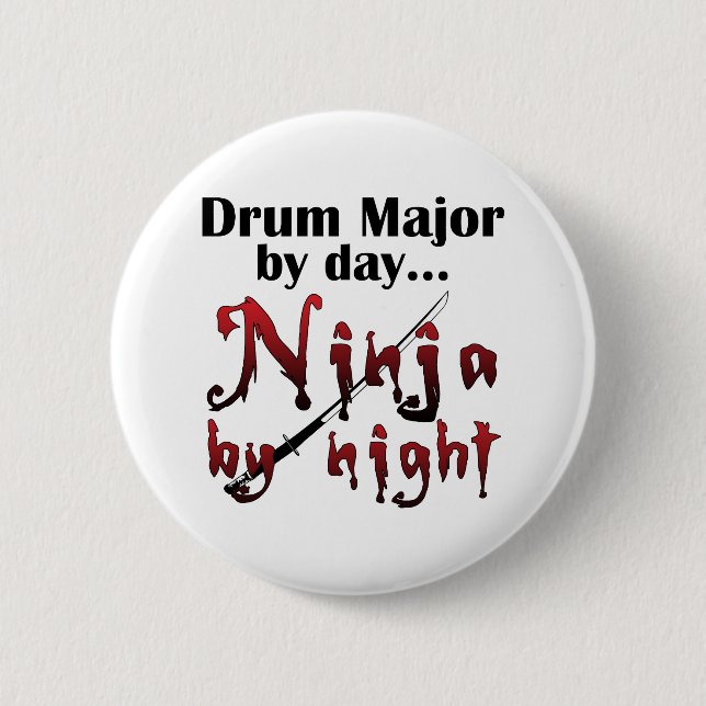 Drum Major Ninja Pinback Button (Front)