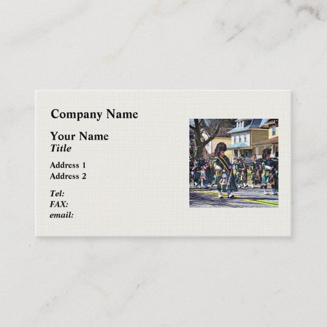 Drum Major of Pipe Band Business Card (Front)
