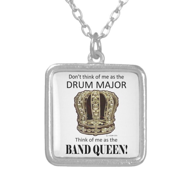 Drum Major Queen Silver Plated Necklace (Front)