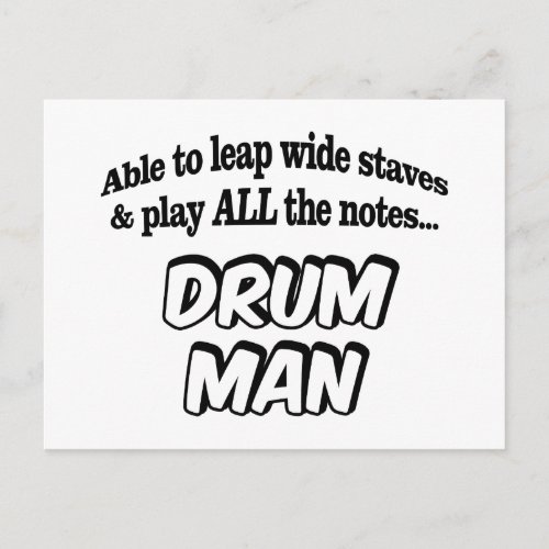 Drum Man _ Music Superhero Postcard