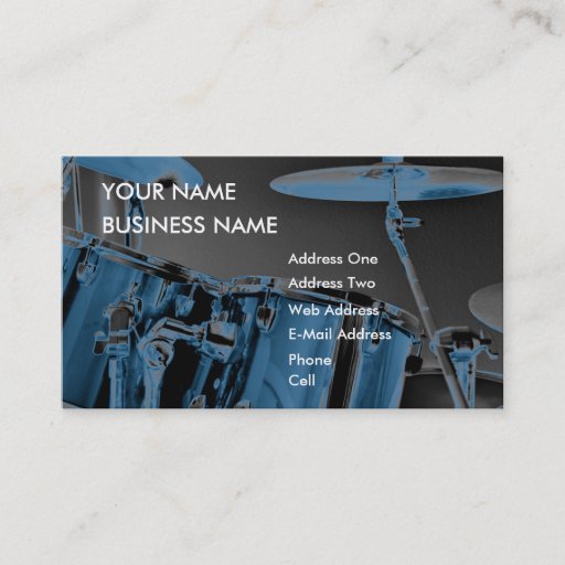Customizable Drum - Music Business Card