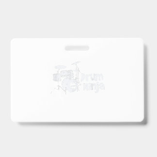 drum ninja - drums drummer musician drumset silhou badge