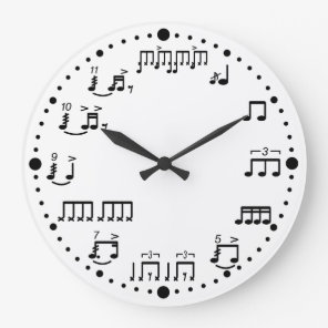 Drum Notes and Rudiments Music Clock for Drummers