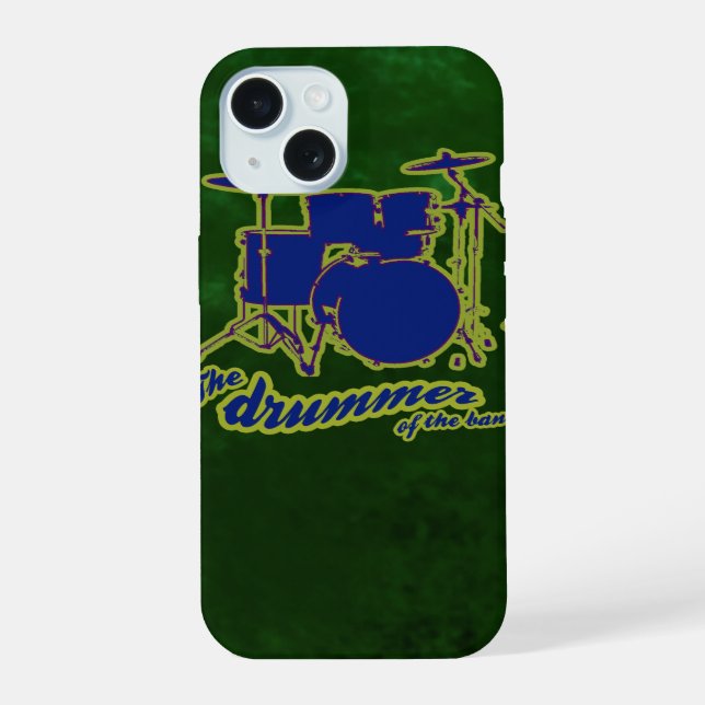 drum on dirty green background iphone case (Back)