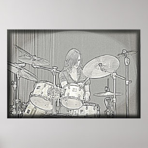 Drum or Drummer Girl Poster