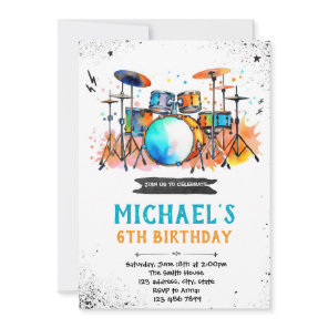 Drum party invitation