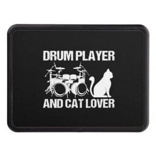 Drum Player And Cat Lover Drumming Musician Drums Hitch Cover