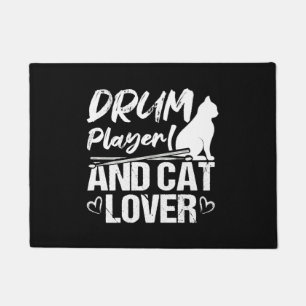 Drum Player And Cat Lover Drums And Cats Lover Dru Doormat