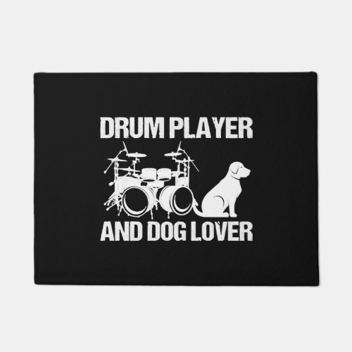 Drum Player And Dog Lover Drumming Musician Drums Doormat