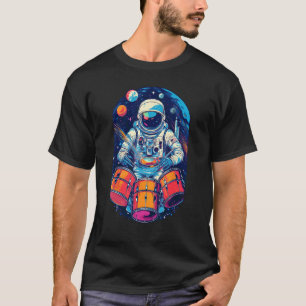 Drum Playing Astronaut Astronaut Drummer Boy Space T-Shirt