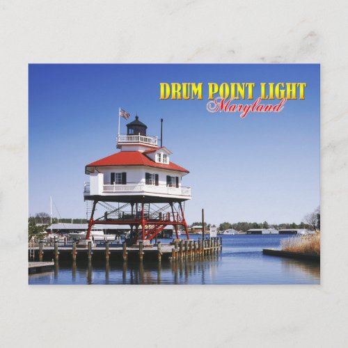Drum Point lighthouse Maryland Postcard